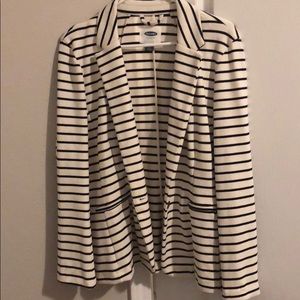 Black and white stripe blazer